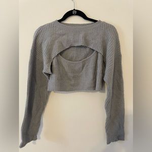 Nasty Gal 2 Piece Sweater Set, Grey Size 10